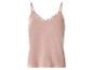 Blassrosa Camisole mit V-Ausschnitt und Spitzendetails.