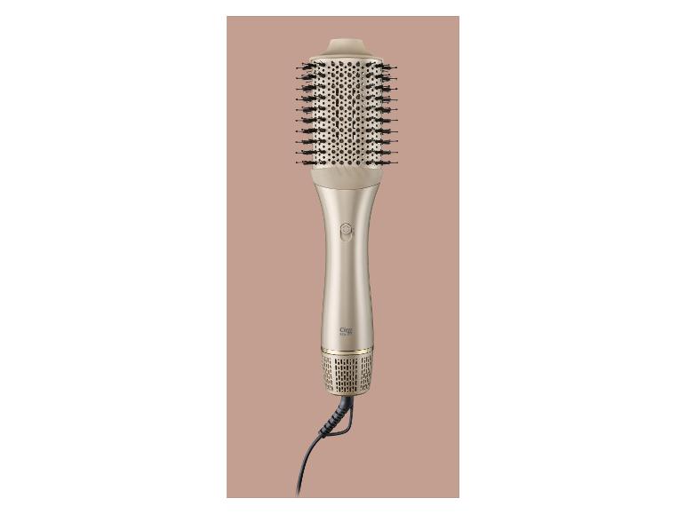 Goldene Cien Beauty rotierende Haarbürste mit schwarzem Kabel.