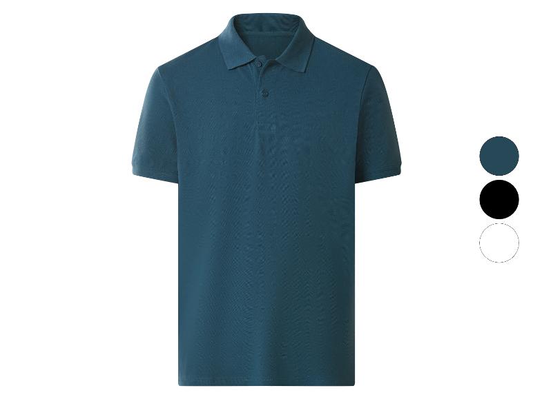 Dunkelblaues Herren-Poloshirt mit kurzen Ärmeln und Knöpfen, mit Farbauswahl.