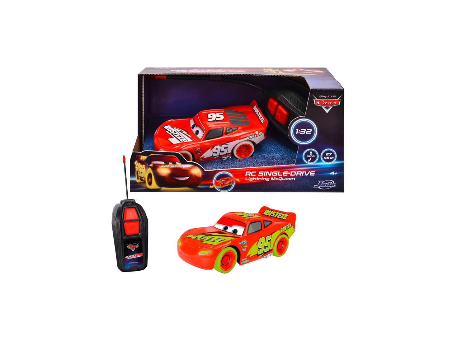 leuchtet… Glow »Lightning McQueen«, RC Jada Cars Racers