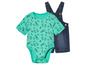 Ein Baby-Body mit Meereslebewesen-Druck und eine Jeanshose