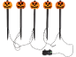 Fünf Halloween-Kürbis-Wegeleuchten mit Erdspießen und Batteriefach