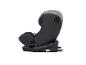 Schwarzer Kindersitz mit verstellbarer Rückenlehne und ISOFIX-Basis.