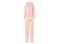 ESMARA® Damen Nicki-Hausanzug in Rosa mit Kapuzenjacke und Hose.