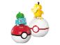 Bulbasaur und Psyduck aus der Pokémon-Reihe mit LEGO-Steinen.