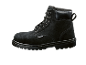 Schwarzer Sicherheitsstiefel aus Wildleder mit Schnürung und dicker Profilsohle