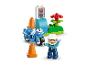 LEGO® DUPLO® Blaues Polizeimotorrad mit Polizistenfigur und Zubehör.