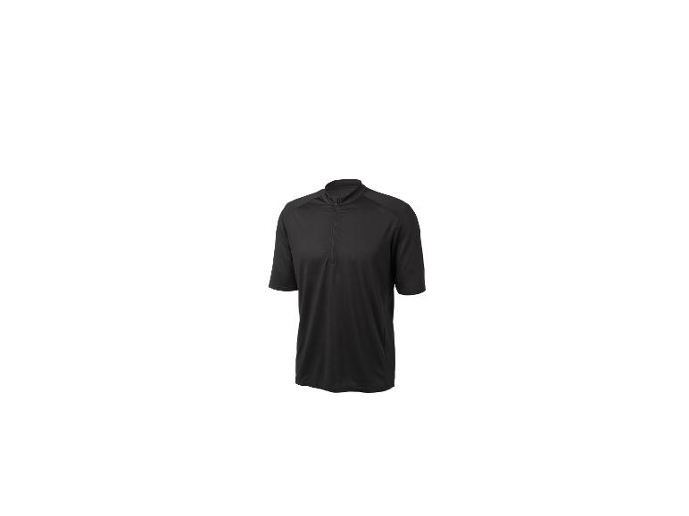 Schwarzes kurzärmeliges Sport-T-Shirt mit Reißverschluss