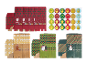 Unmontierte Weihnachtsgeschenkboxen mit Weihnachtsmann-, Pinguin-, Schneemann- und Lebkuchenmann-Designs, mit Aufklebern.