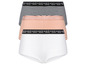 Drei Paar Unterhosen von bys.oliver: gestreift, rosa und weiß.