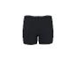 Schwarze Herren-Boxershorts mit weißem Streifen am Bund, Rückansicht.