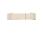 Hellbeiges Modulsofa mit drei Sitzen.