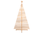 Minimalistischer Weihnachtsbaum aus Holz mit einem Stern an der Spitze