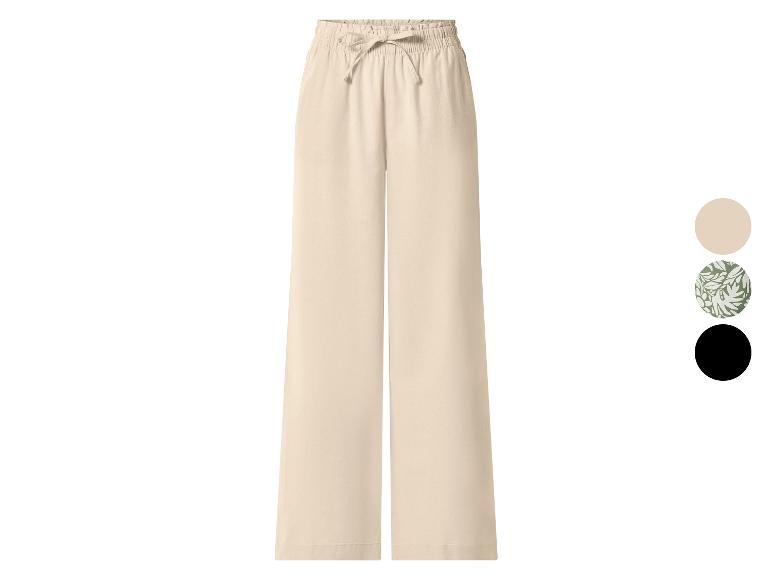 Beige weite Hose mit Kordelzug in der Taille, erhältlich in drei Farben.