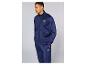 Marineblauer Herren-Trainingsanzug mit Reißverschlussjacke und Hose, mit Logo auf Brust und Oberschenkel.
