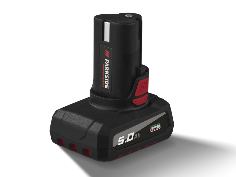 Ein schwarzer Parkside Akku mit 5,0 Ah
