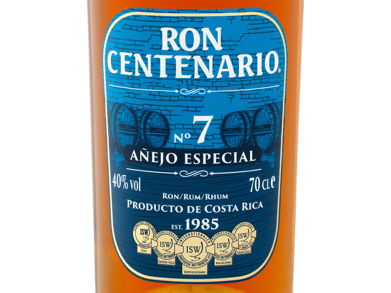 Gehe zu Vollbildansicht: Ron Centenario Añejo Especial Rum 7 Jahre 40% Vol - Bild 2