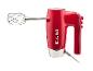 Roter Handmixer mit Metallbesen und der Aufschrift „1973“ an der Seite.