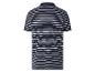 Herren-Poloshirt mit kurzen Ärmeln, marineblau-weiß gestreift, Rückansicht