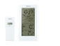 Weiße Funk-Wetterstation mit Außensensor.