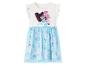 Weiß-blaues Mädchenkleid mit Bluey und Coco Aufdruck und Paillettenherz