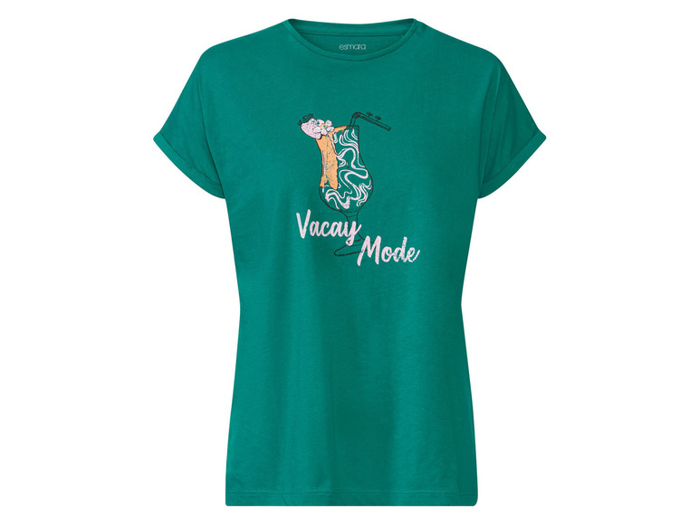 Gehe zu Vollbildansicht: esmara Damen T-Shirt, leicht tailliert geschnitten, mit Rundhalsausschnitt - Bild 4