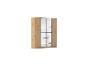 Holzkleiderschrank mit Spiegeltüren und schwarzen Rahmen