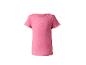 Rosa geripptes Mädchen-T-Shirt mit gesticktem Herz auf der Brust.