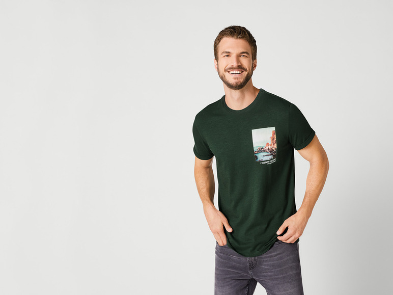 Gehe zu Vollbildansicht: LIVERGY® Herren T-Shirt mit Print, reine Baumwolle - Bild 3