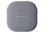 Ein grauer Sharp tragbarer Bluetooth-Lautsprecher.