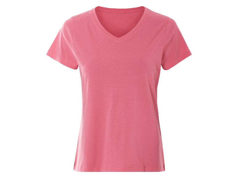 Rosa Damen-T-Shirt mit V-Ausschnitt.