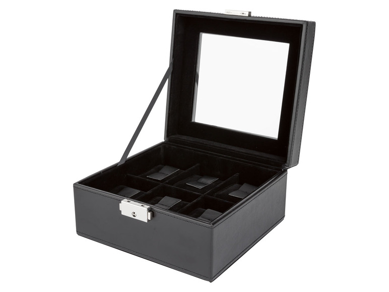 Gehe zu Vollbildansicht: AURIOL® Uhrenbox in Leder-Optik, mit Samtausstattung - Bild 2