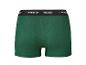 Grüne Boxershorts mit schwarzem Gummibund, weißem 'PARKSIDE®'-Schriftzug und rotem Zeichen.