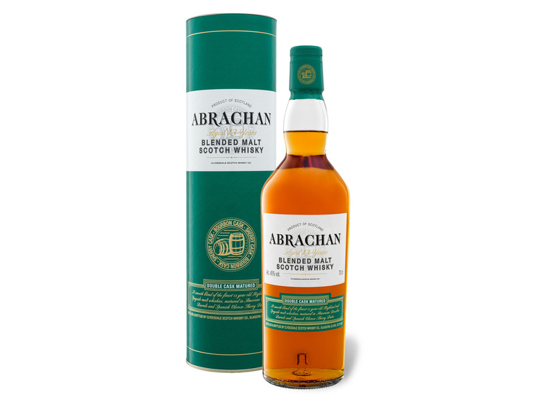 Gehe zu Vollbildansicht: Abrachan Double Cask Matured Blended Malt Scotch Whisky 13 Jahre mit Geschenkbox 45% Vol - Bild 1
