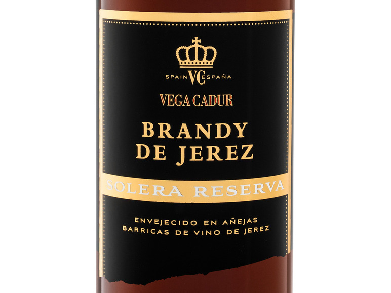 Gehe zu Vollbildansicht: Vega Cadur Brandy de Jerez Solera Reserva 36% Vol - Bild 2