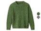 Grüner Strickpullover mit Rundhalsausschnitt und Farb-/Musteroptionen.