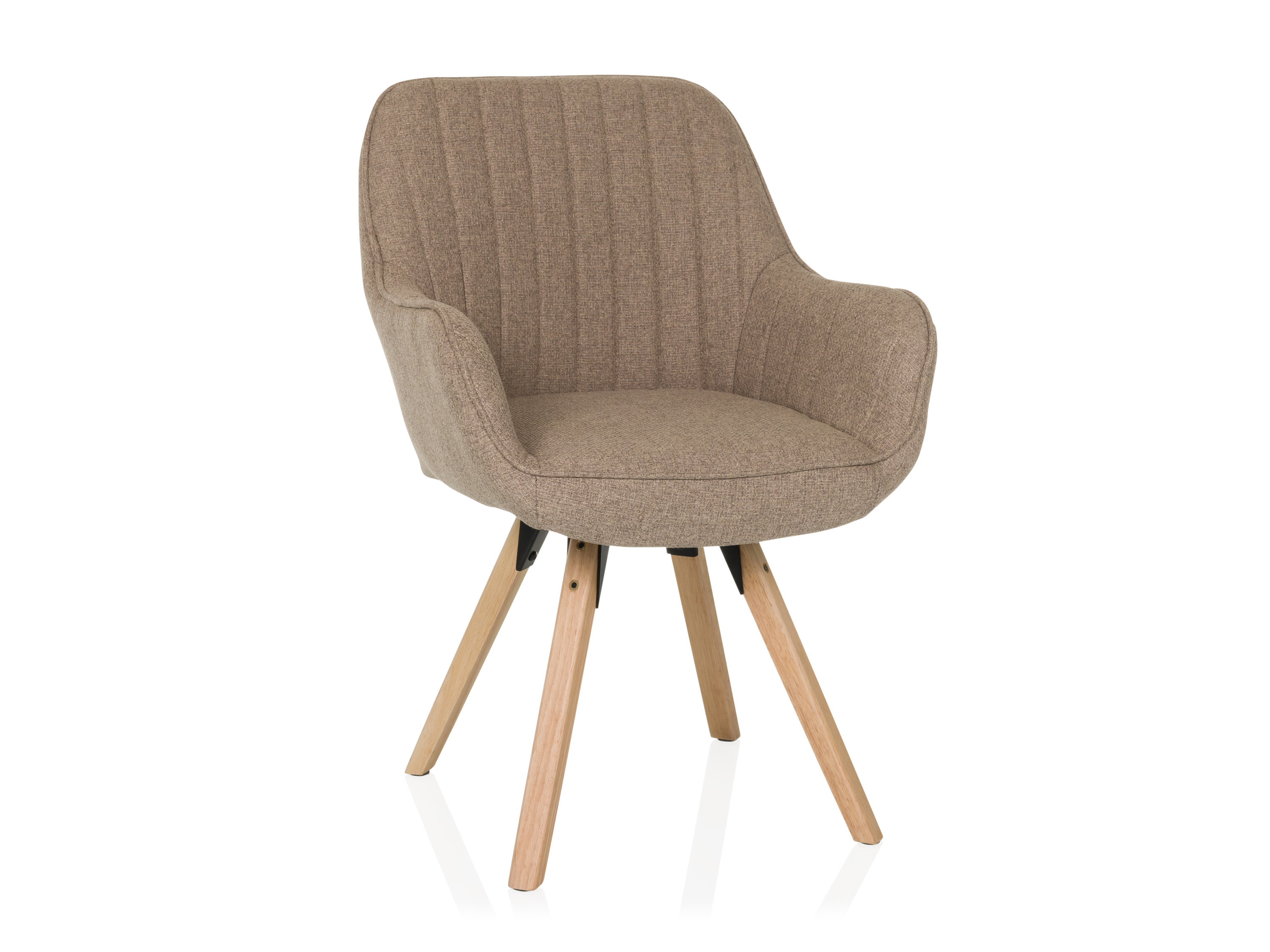 HJH LIVING Besucherstuhl / Dining Stuhl drehbar SCANDI SOFT Stof (Beige)