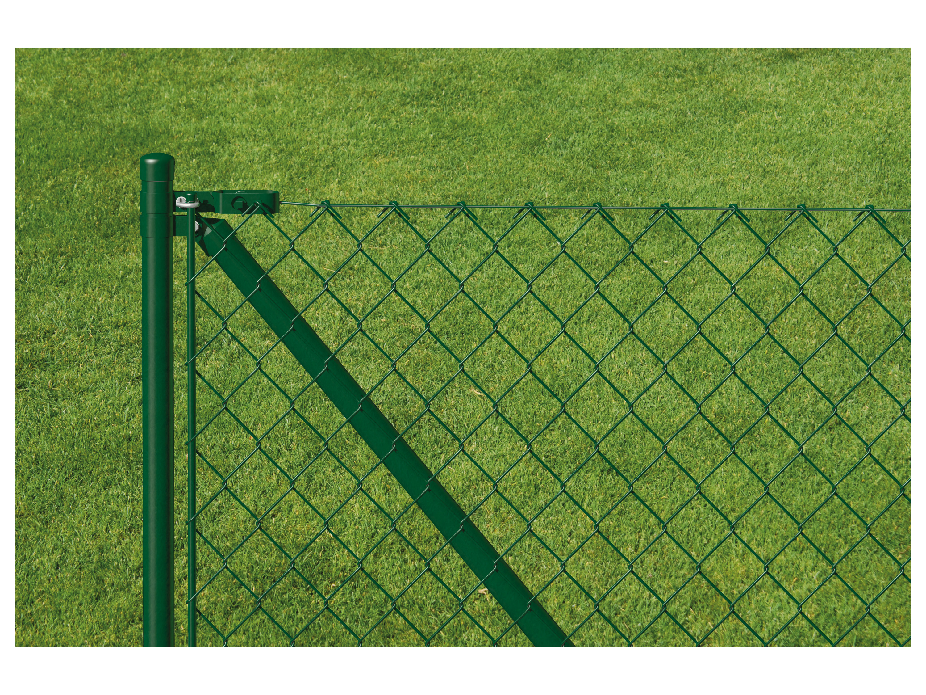 ALBERTS Set Maschendrahtzaun zum Einbetonieren, grün (1250 mm) – Bild 2 von 4