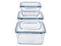 SILVERCREST® Frischhaltedosen-Sets glas (quadratisch 3er-Set)