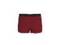 Rote Herren-Boxershorts mit schwarzem Bund, Rückansicht.