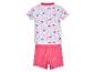 Mädchen Badeanzug: Oberteil mit Schmetterlingsmuster, rosa Hose.