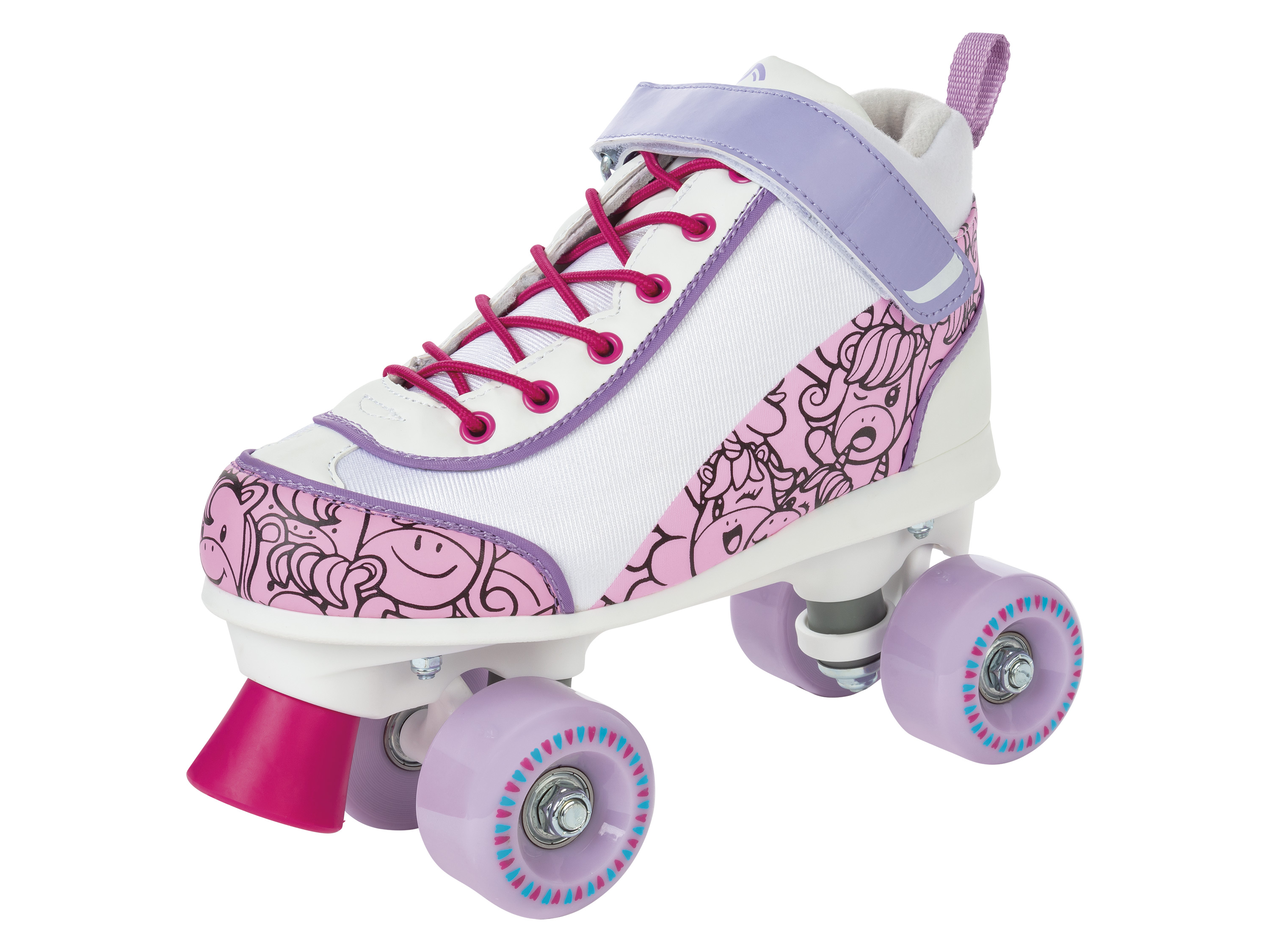 CRIVIT Kinder Rollschuhe (weiß/rosa/lila, 35/36) | 04055334707909