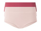 Zwei Paar rosafarbene und rote Unterhosen.