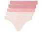 Ein Set mit vier rosafarbenen und beigen Tanga-Slips.
