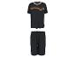 Schwarzes T-Shirt- und Shorts-Set mit Zierstreifen