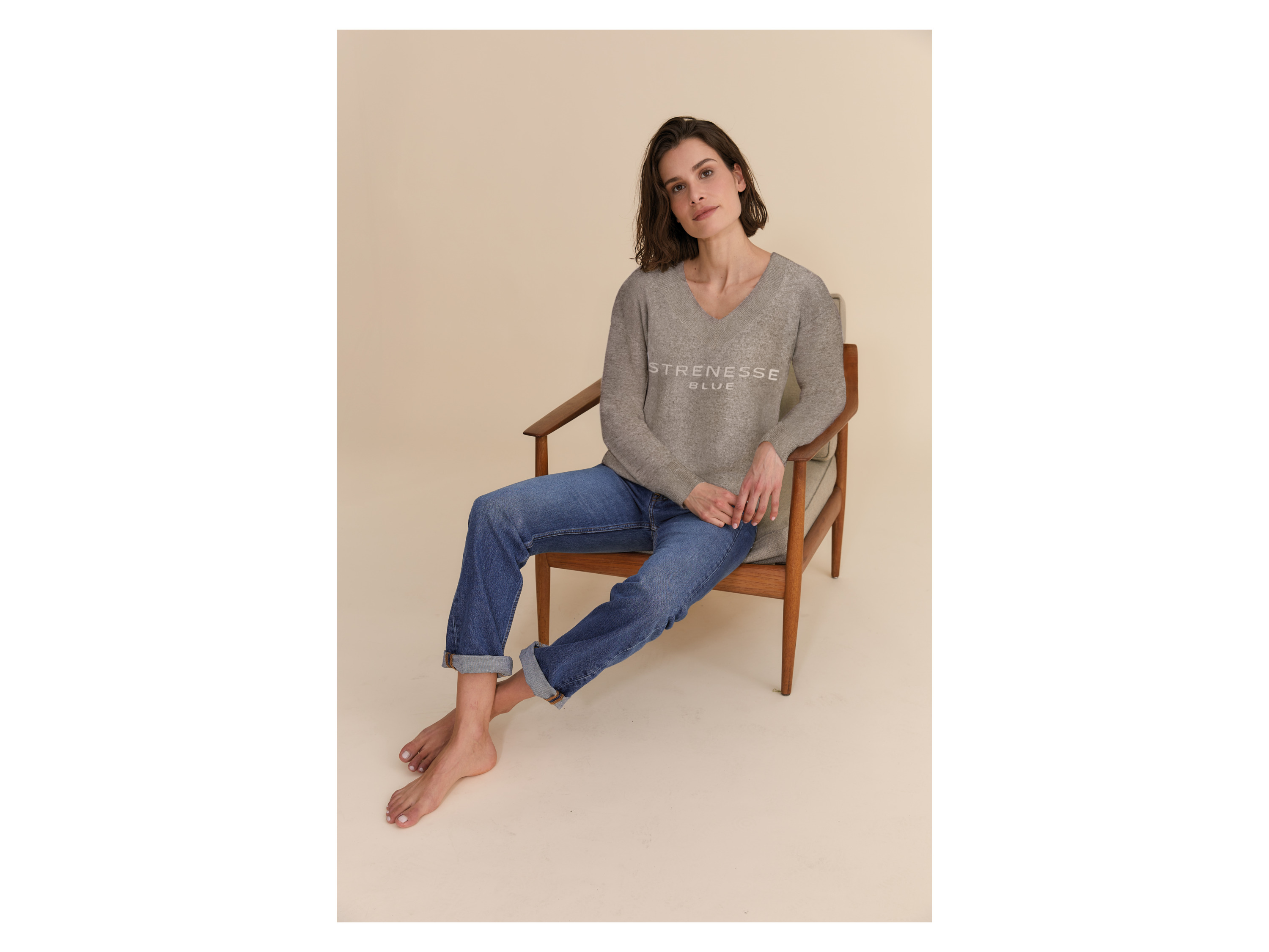 Thumbnail - Damen Strickpullover (Hellbraun, M)