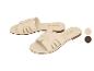 Damen-Flachsandalen in Beige mit verschlungenem Riemendesign.