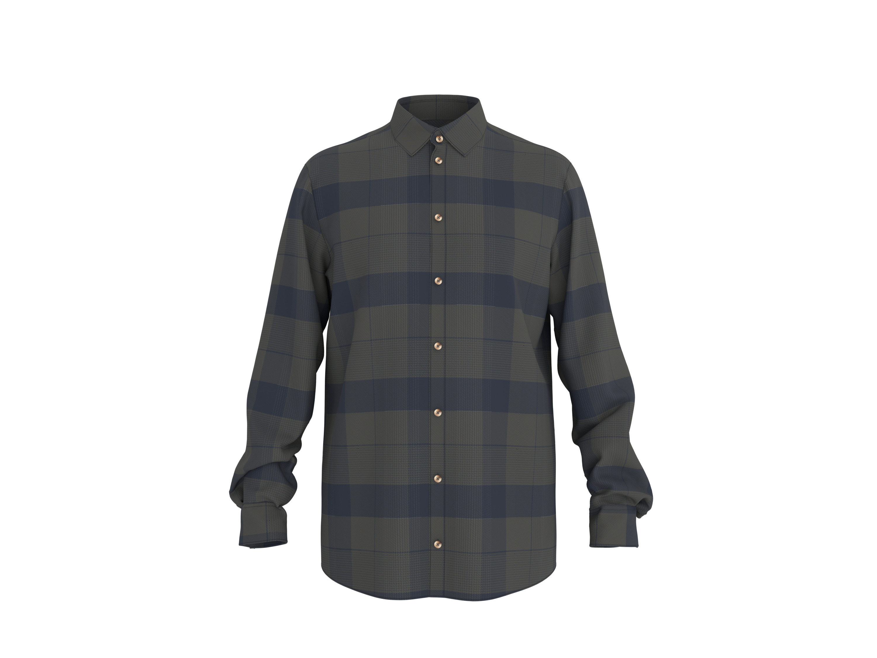 ESMARA MEN Herren Flanell-Freizeithemd (Karo/olive/navy, XXL (45/46))""