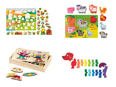 PLAYTIVE Zahlen Puzzle Holz 15 Teile Kinder ab 2 Jahre Lernspielzeug 