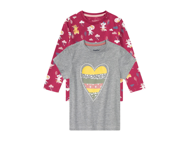 Gehe zu Vollbildansicht: lupilu Kleinkinder Mädchen Shirts, 2 Stück, mit Baumwolle - Bild 8
